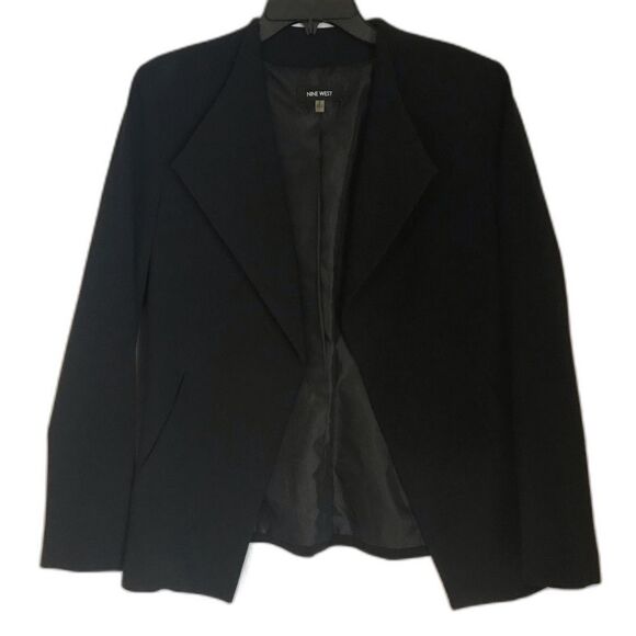 Nine West Pantsuit Women's Size 8 2-Piece Set Black Blazer & Black & White Pant - Picture 3 of 14